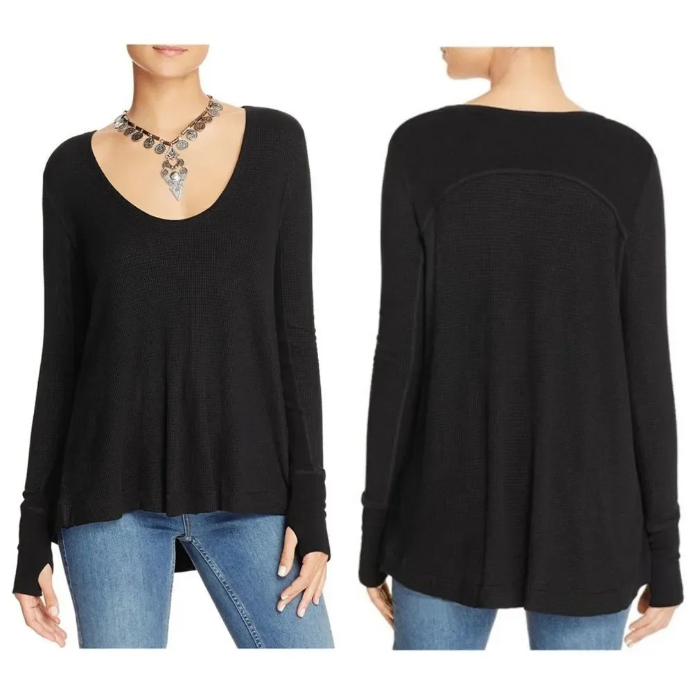 FREE PEOPLE Malibu Thermal Pullover Sweater XS